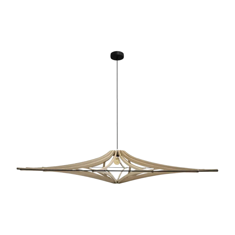 Suspension Design bois et noir XL 160cm câble coton SINGING BRUT - RIF - The Cool Republic