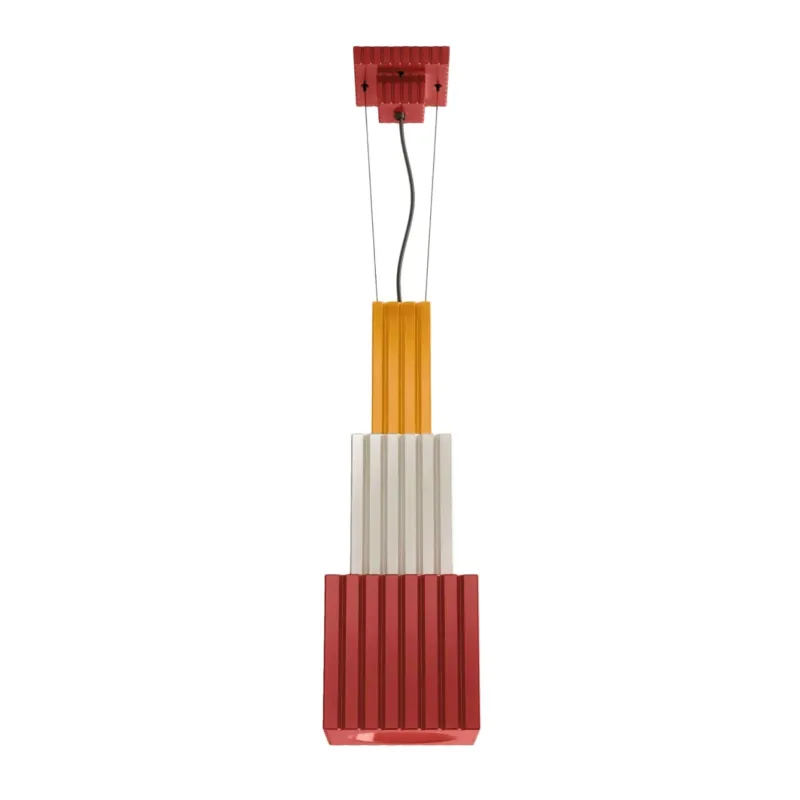 Suspension en céramique 22x66cm jaune, gris et rouge Metra - Ferroluce - The Cool Republic