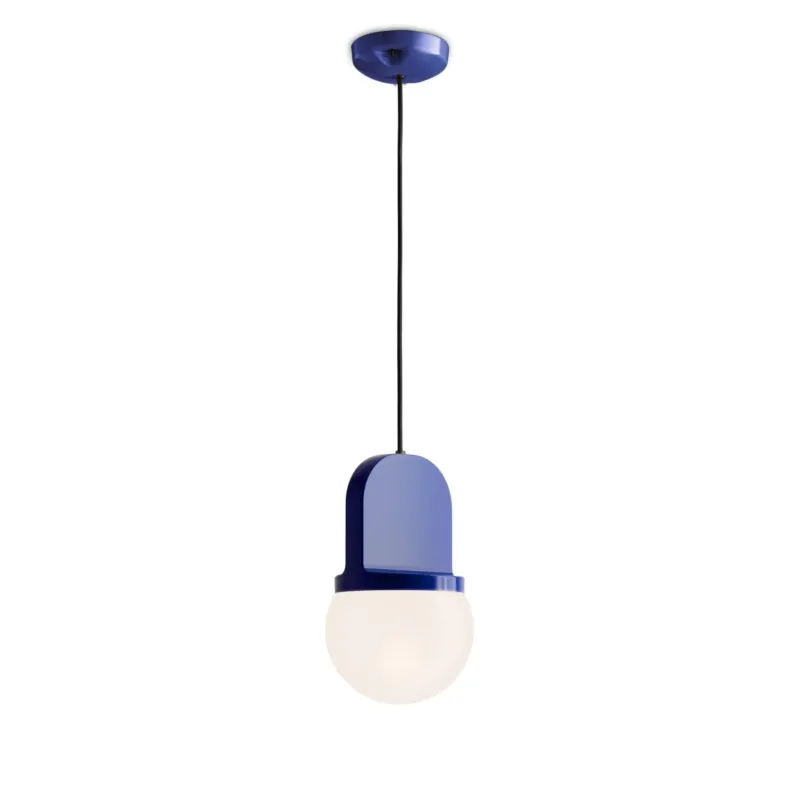 Suspension en céramique bleue 16x27,6cm Habea - Ferroluce - The Cool Republic