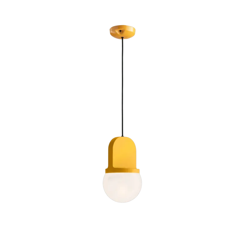 Suspension en céramique jaune 16x27,6cm Habea - Ferroluce - The Cool Republic