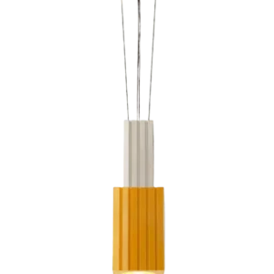 Suspension en céramique jaune et gis 22x44cm Metra - Ferroluce - The Cool Republic