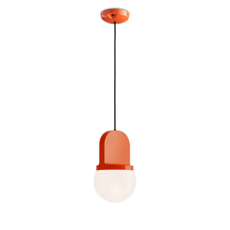 Suspension en céramique orange 16x27,6cm Habea - Ferroluce - The Cool Republic