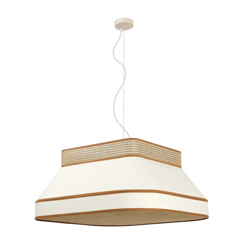 Suspension en coton et papier beige crème 68x68cm Square - Market Set - The Cool Republic