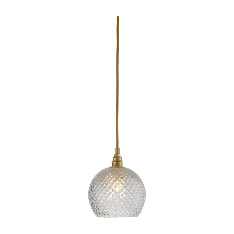 Suspension en cristal quadrillé transparent et doré 15,5 cm Rowan - Ebb & Flow - The Cool Republic
