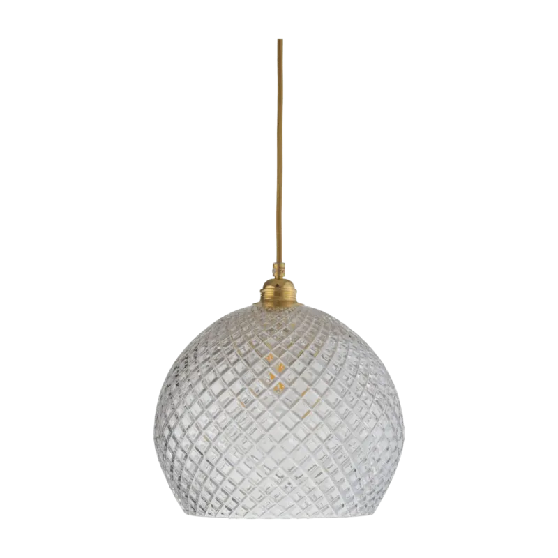 Suspension en cristal quadrillé transparent et doré 28 cm Rowan - Ebb & Flow - The Cool Republic