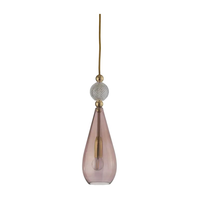 Suspension en cristal rose et doré Smykke - Ebb & Flow - The Cool Republic
