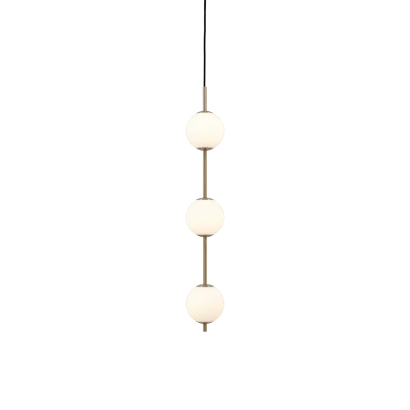 Suspension en laiton et trois verres soufflés opalin 12x77cm Audrey - Umage - The Cool Republic