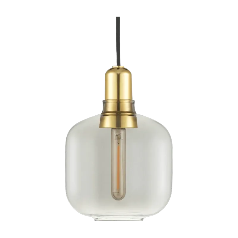 Suspension en laiton et verre fumé 17 cm Amp Smoke/Brass - Normann Copenhagen - The Cool Republic