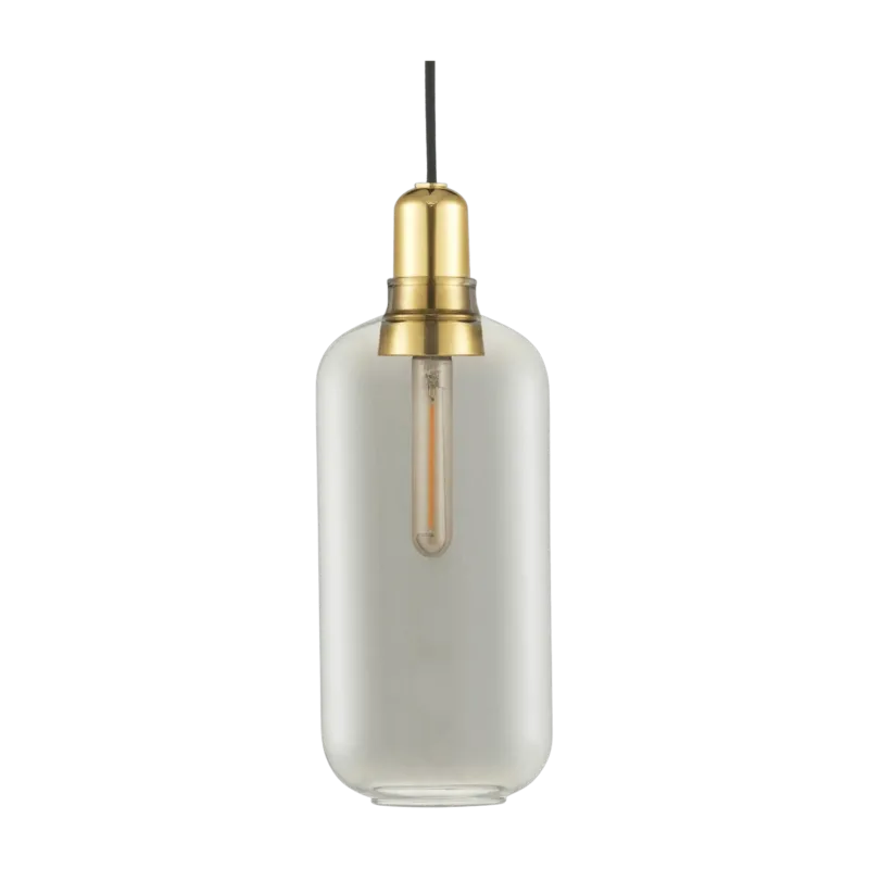 Suspension en laiton et verre fumé 26 cm Amp Smoke/Brass - Normann Copenhagen - The Cool Republic