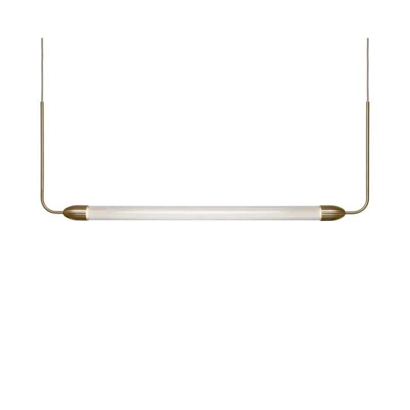 Suspension en laiton et verre texturé 137,2x48,7cm Lemon squeeze - Umage - The Cool Republic