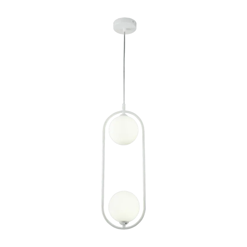 Suspension en métal blanc 2 ampoules Ring - Maytoni - The Cool Republic