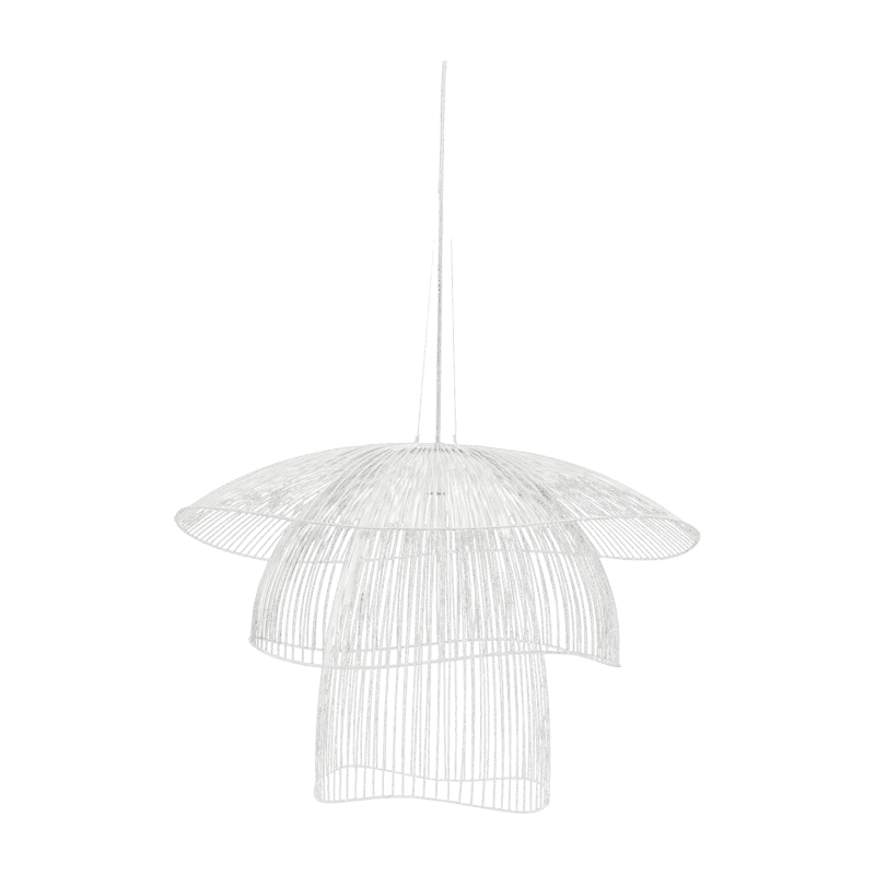 Suspension en métal blanche L Papillon - Forestier - The Cool Republic