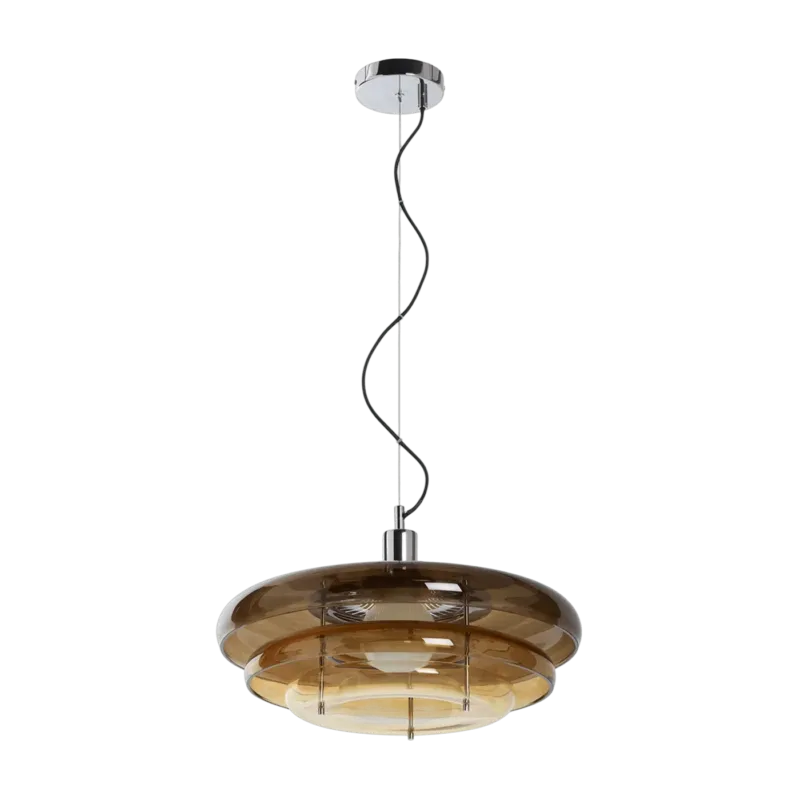 Suspension en métal et verre ambre 45cm Sunset - Market Set - The Cool Republic