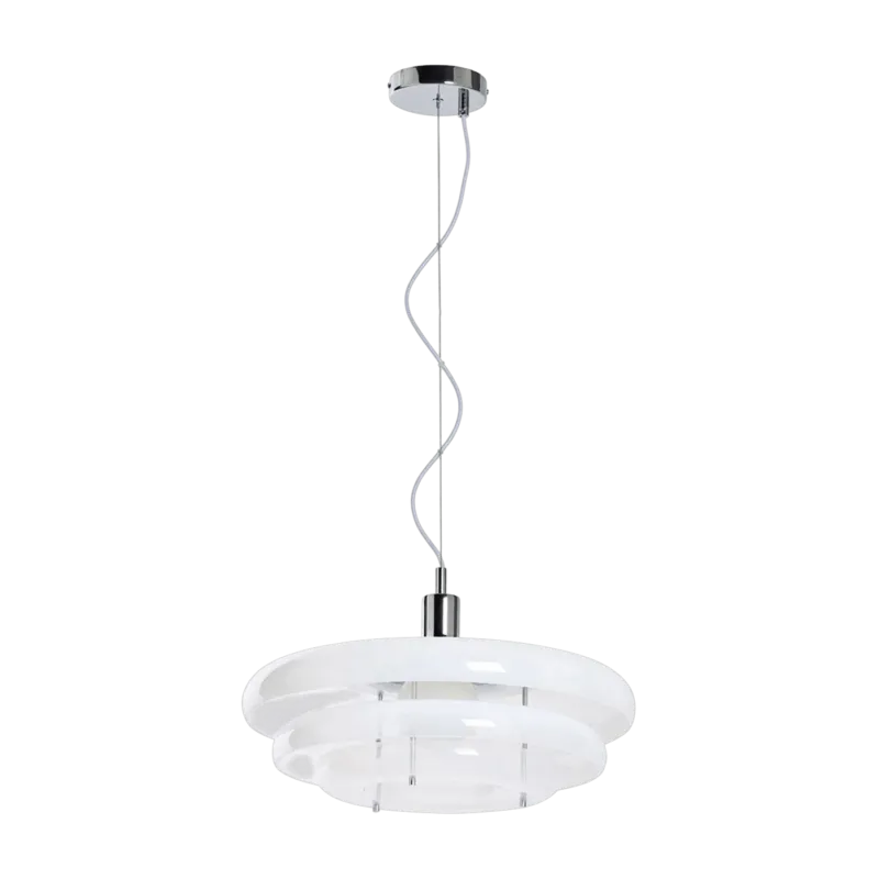 Suspension en métal et verre blanc 45cm Sunset - Market Set - The Cool Republic
