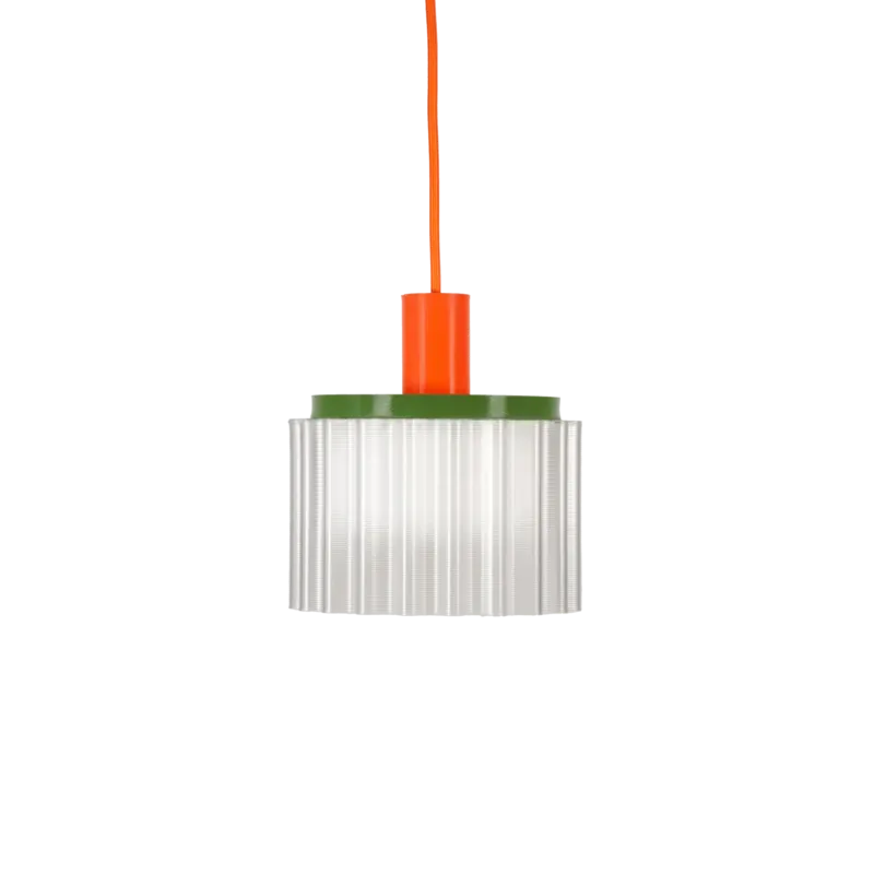 Suspension en plastiques 3D recyclés avec son câble orange 18x19cm Gigi n°2 - Warren et laetitia - The Cool Republic