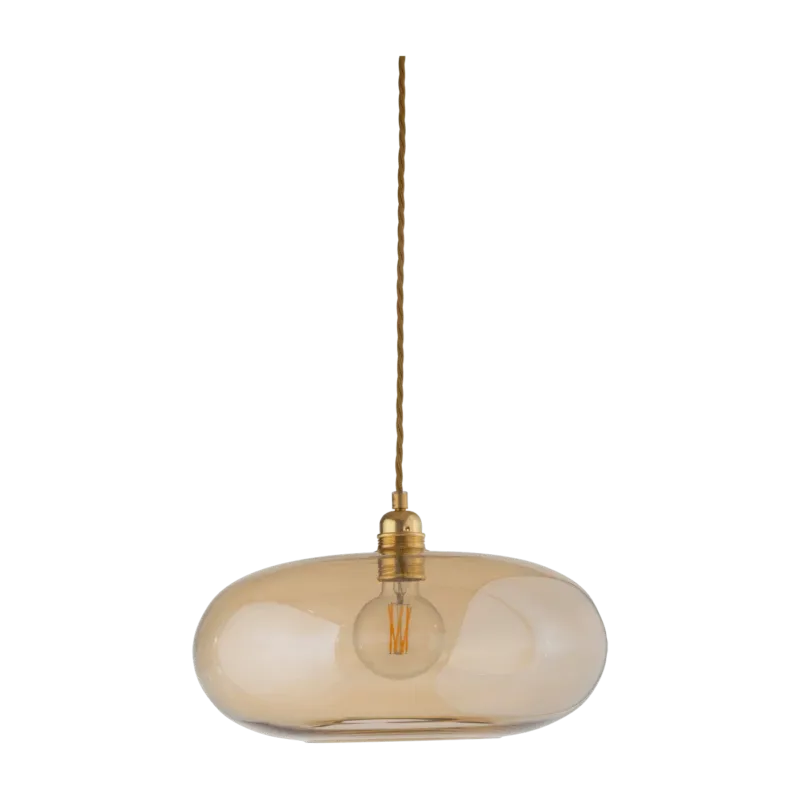 Suspension en verre ambré transparent et détail en laiton 45 cm Horizon - Ebb & Flow - The Cool Republic