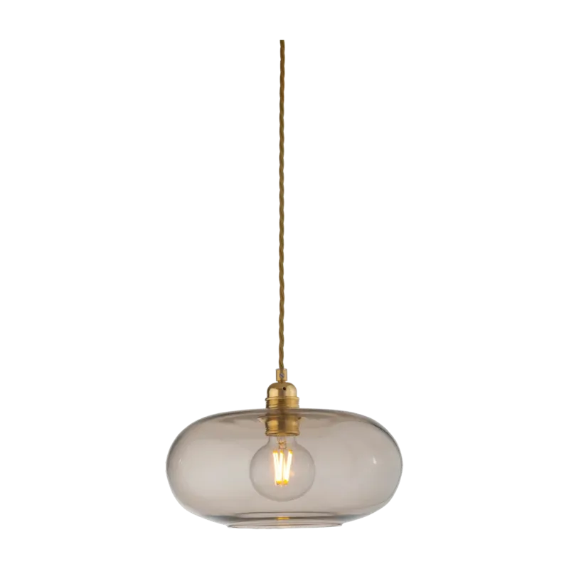 Suspension en verre marron transparent et détail en laiton 29 cm Horizon - Ebb & Flow - The Cool Republic