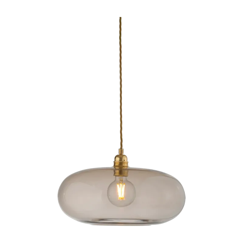 Suspension en verre marron transparent et détail en laiton 36 cm Horizon - Ebb & Flow - The Cool Republic