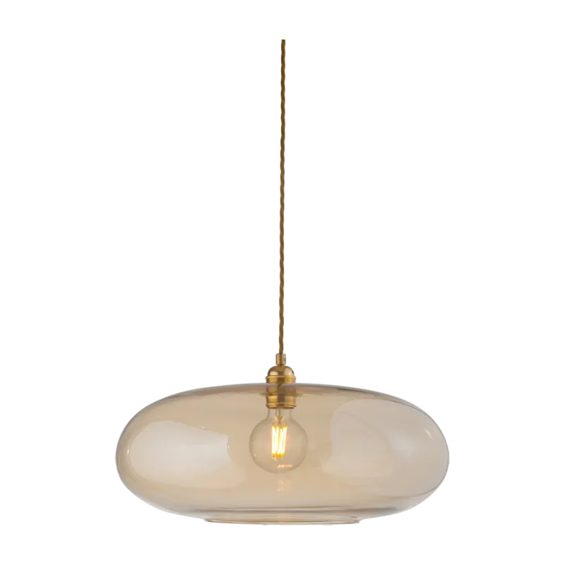 Suspension en verre marron transparent et détail en laiton 45 cm Horizon - Ebb & Flow - The Cool Republic