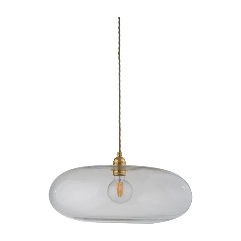 Suspension en verre transparent et détail en laiton 45 cm Horizon - Ebb & Flow - The Cool Republic