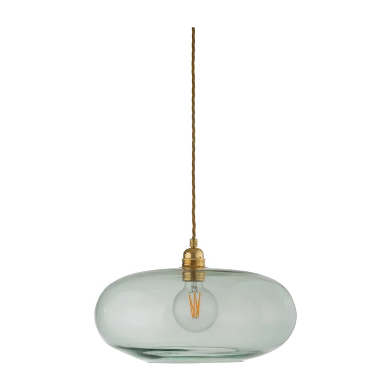 Suspension en verre vert transparent et détail en laiton 36 cm Horizon - Ebb & Flow - The Cool Republic