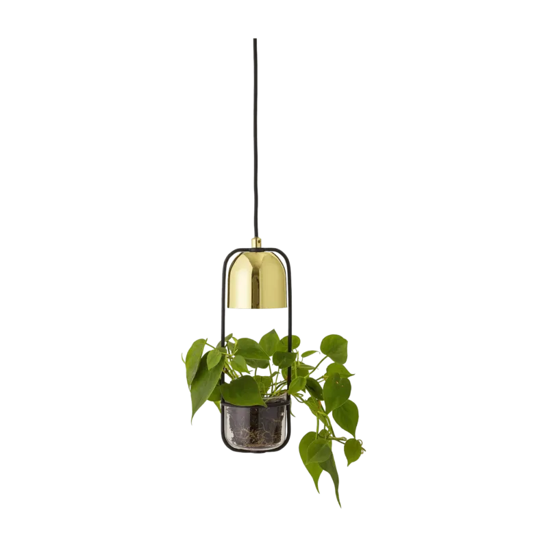 Suspension Jardinière avec lampe LED dorée Bold - Bloomingville - The Cool Republic
