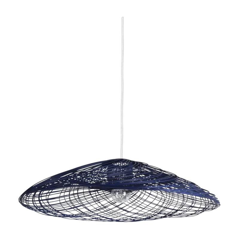 Suspension rotin bleue Satelise - Forestier - The Cool Republic