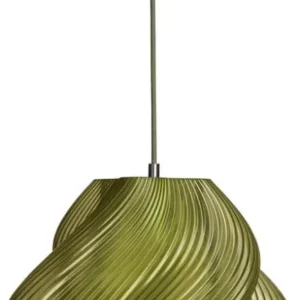 Suspension vert olive et chrome 30 cm Soft serve 03 - Crème atelier - The Cool Republic
