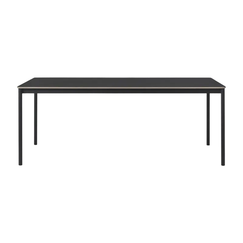 Table 190 cm noire et bois piétement noir Base - Muuto - The Cool Republic