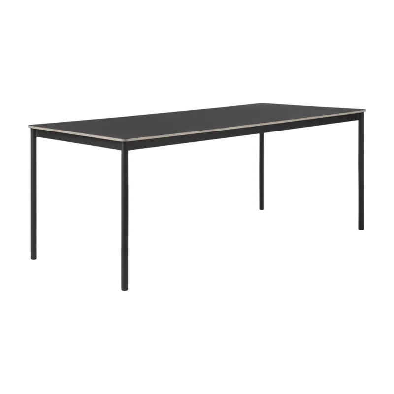 Table 250 cm noir et bois piétement noir Base - Muuto - The Cool Republic