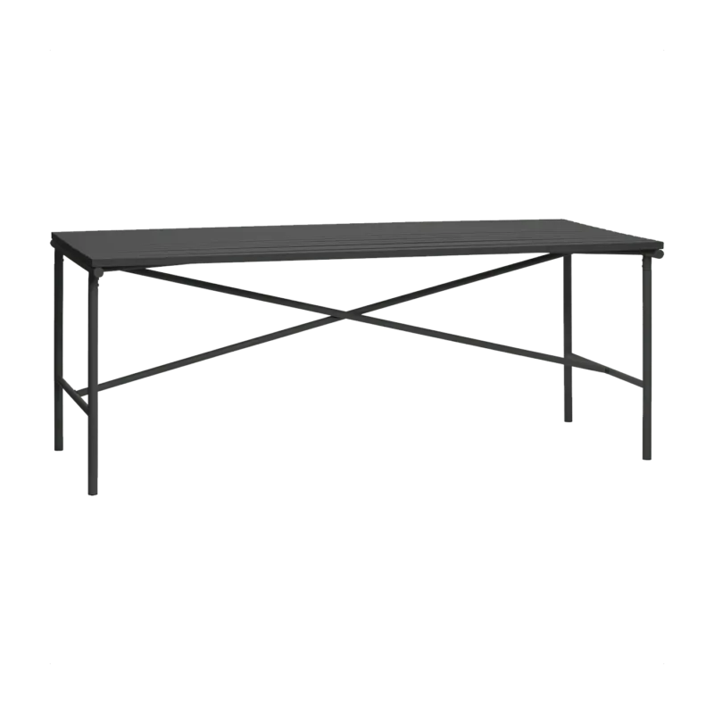 Table à manger de jardin rectangulaire en métal noire - Hübsch - The Cool Republic
