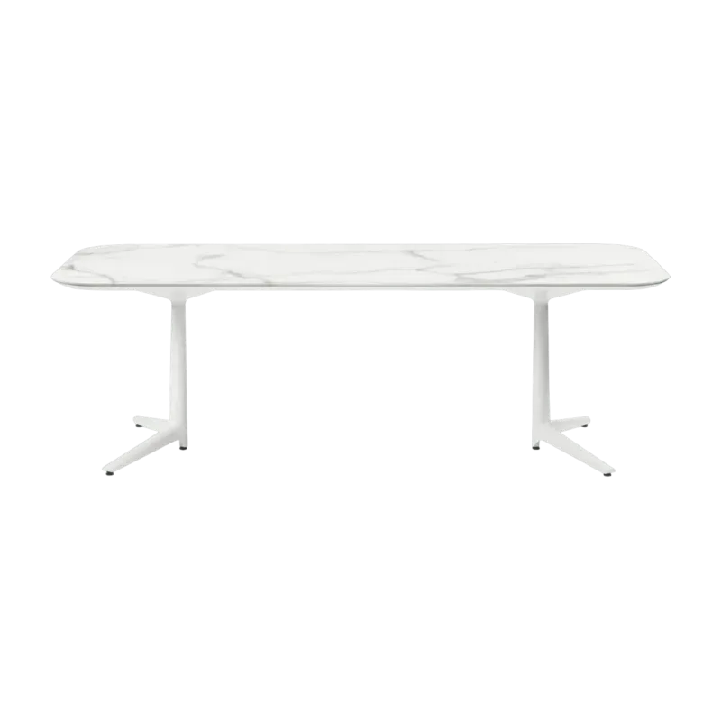 Table à manger effet marbre blanc 180x90 Multiplo - Kartell - The Cool Republic