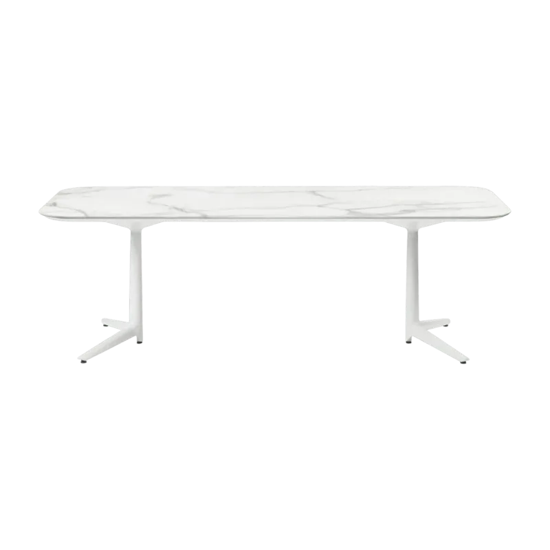Table à manger effet marbre blanc 237x100 Multiplo - Kartell - The Cool Republic