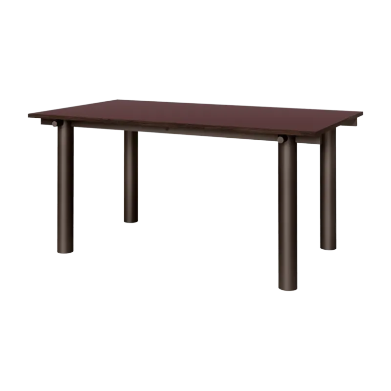 Table à manger en chêne bordeaux et acier chocolat 160x90cm Atura - Ferm living - The Cool Republic