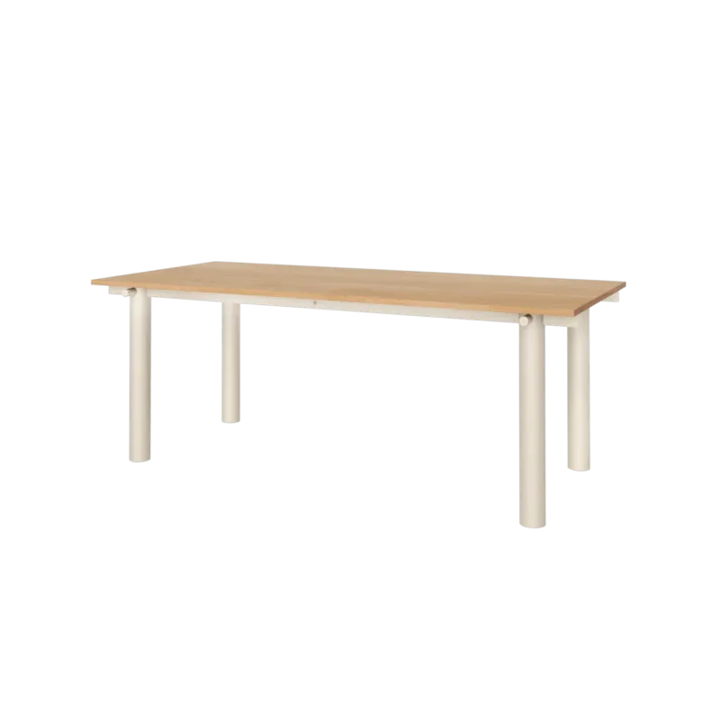 Table à manger en chêne et acier beige clair 200x90cm Atura - Ferm living - The Cool Republic