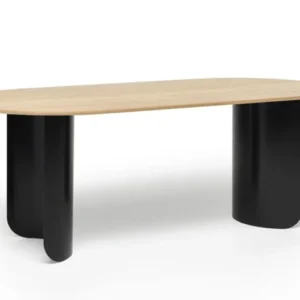 Table à manger ovale en chêne beige et acier noir 280x95x74cm Plateau - Fest Amsterdam - The Cool Republic