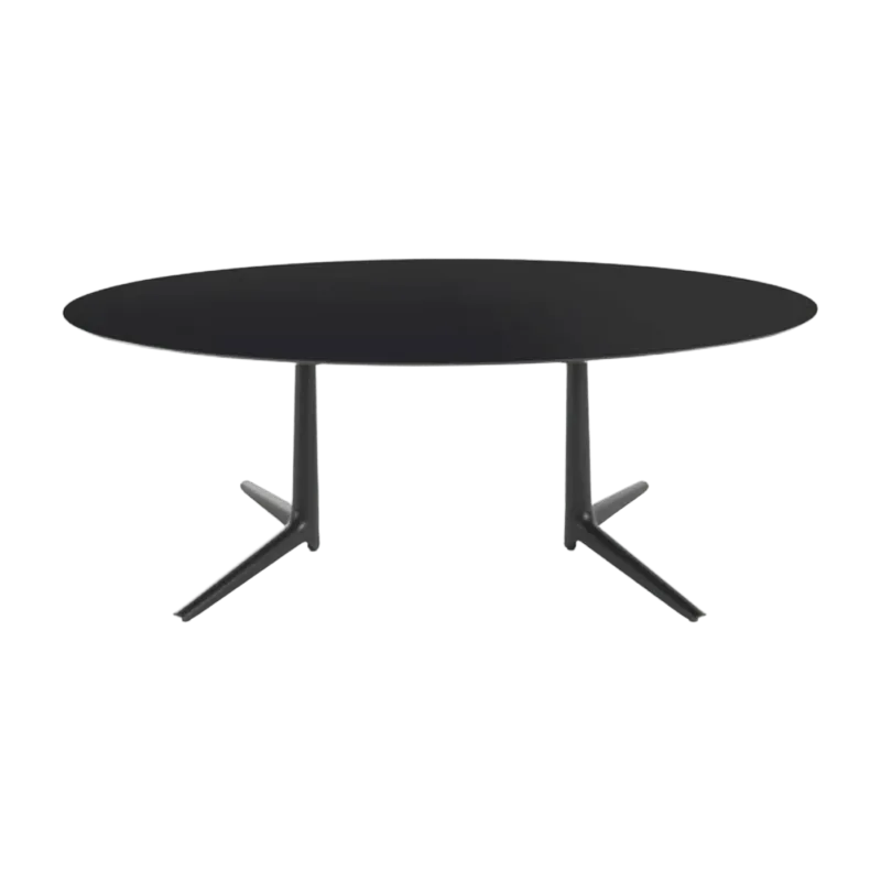 Table à manger ovale noire 192x118 Multiplo - Kartell - The Cool Republic