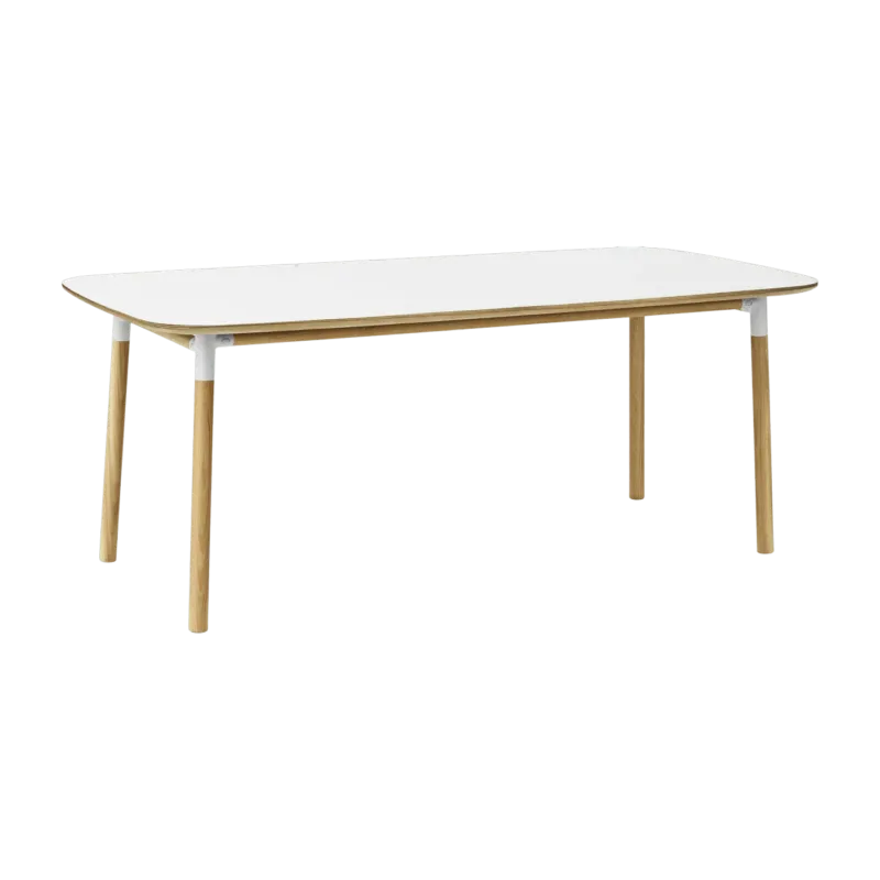 Table à manger rectangulaire en chêne et stratifié blanc 95 x 200 cm Form - Normann Copenhagen - The Cool Republic