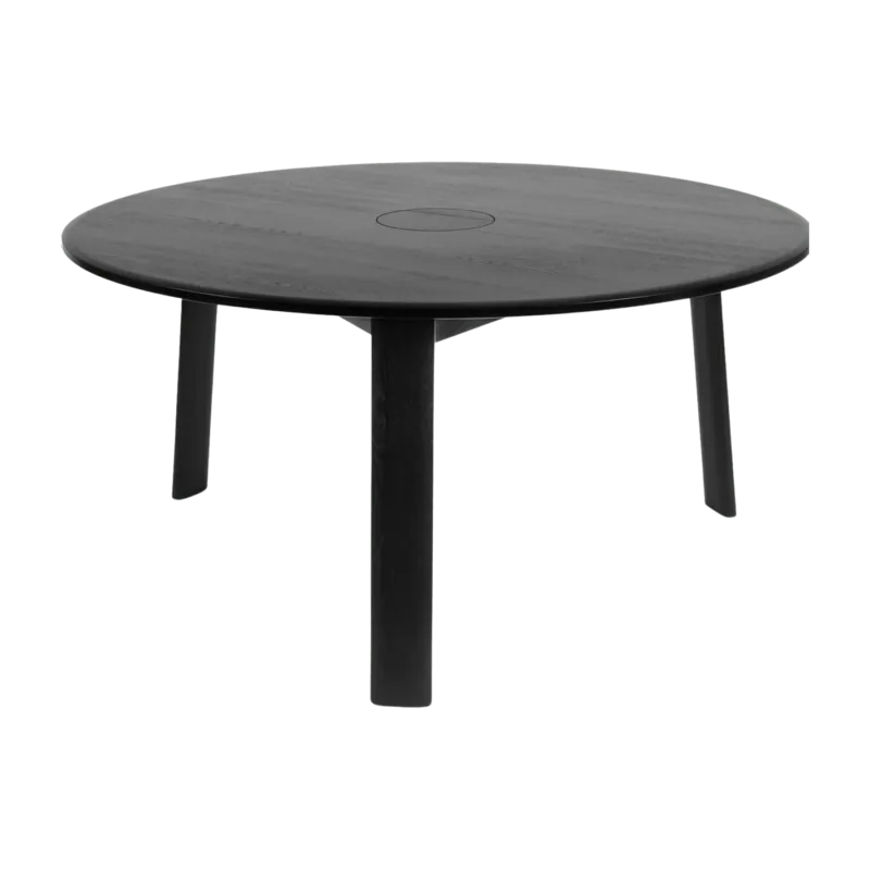 Table à manger ronde et compartiment central en chêne noir Alle - Hem - The Cool Republic