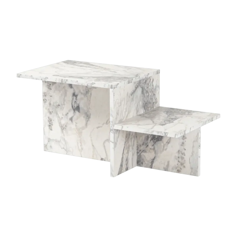 Table basse asymétrique effet marbre 80x40cm Harmony - Home Design - The Cool Republic