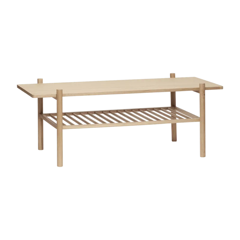 Table basse avec étagère à lattes en chêne clair - Hübsch - The Cool Republic