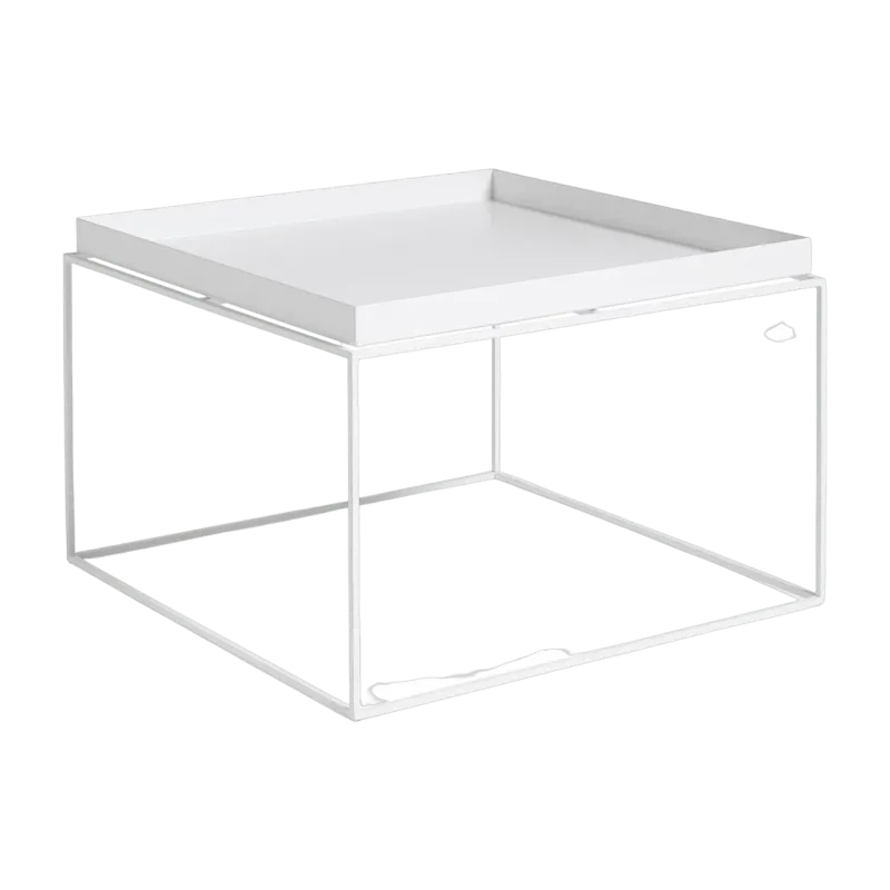 Table basse carrée en métal blanc 60 x 60 x 39 cm Tray - HAY - The Cool Republic