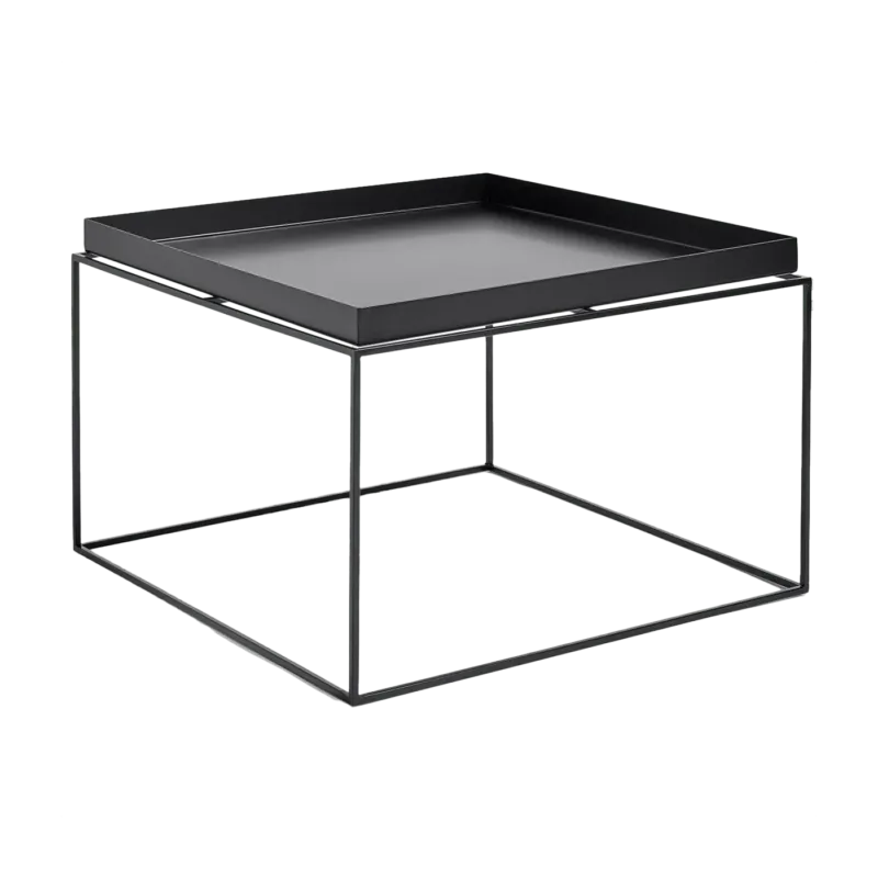 Table basse carrée en métal noir 60 x 60 x 39 cm Tray - HAY - The Cool Republic