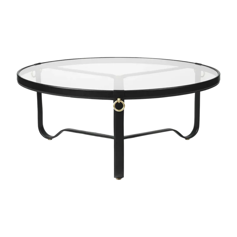 Table basse circulaire cuir noir 100 cm Adnet - Gubi - The Cool Republic