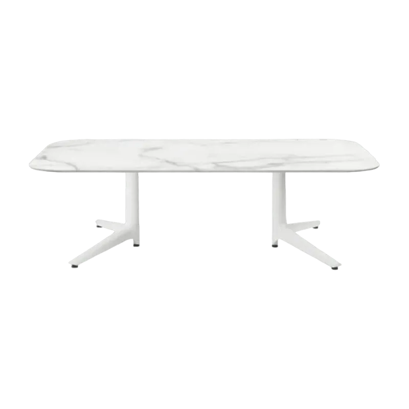 Table basse effet marbre blanc 180x90 Multiplo - Kartell - The Cool Republic