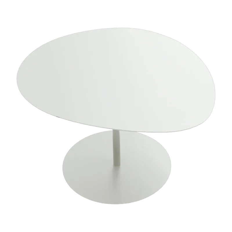 Table basse en acier mat blanc 37 cm Galet 03 - Matière Grise - The Cool Republic