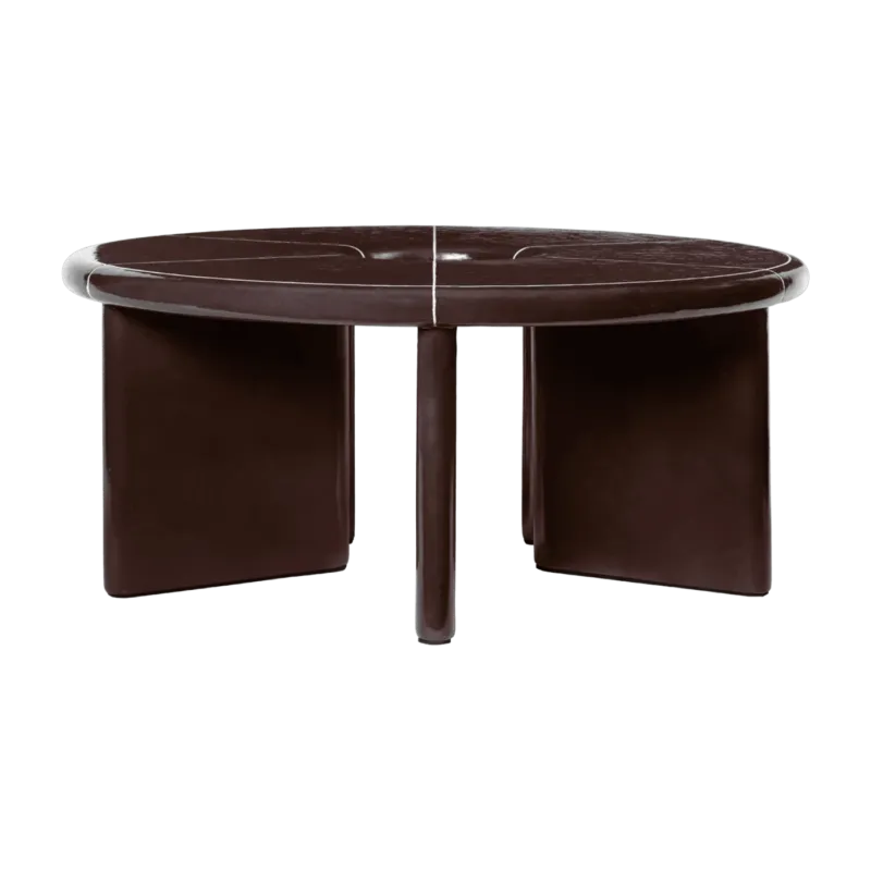 Table basse en béton et fibre de verre marron 32x80cm Deya - Ferm living - The Cool Republic
