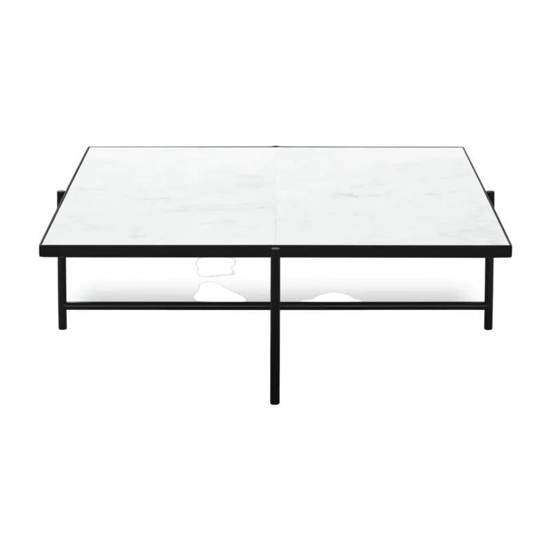 Table basse en marbre blanc et piétements noir Coffee 90 - HANDVÄRK - The Cool Republic