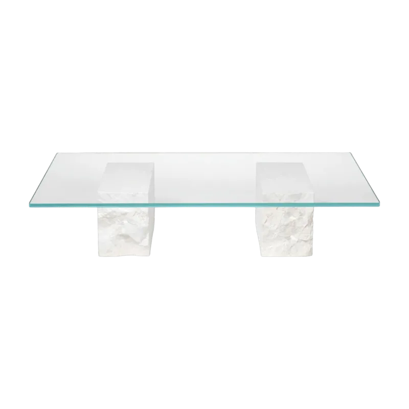 Table basse en marbre et verre Bianco Curia - Ferm Living - The Cool Republic