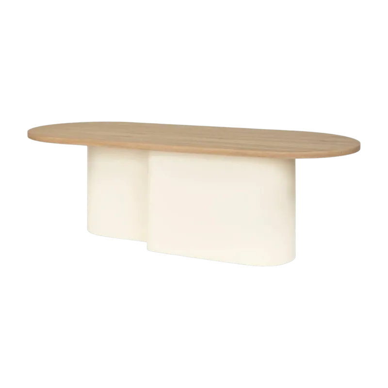 Table basse en placage de chêne beige Looi Piazza - noo.ma - The Cool Republic